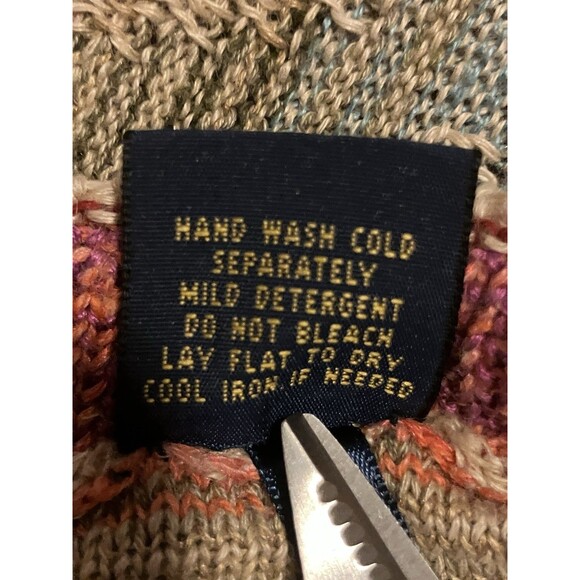 Polo Ralph Lauren Southwest Silk Linen Knit Wrap Poncho Wrap Sweater Small $598 - Picture 7 of 8